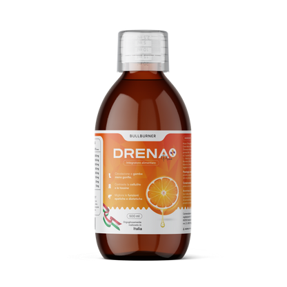 Drenante Forte Dimagrante Donna Brucia Grassi Potenti Veloci Anticellulite Gambe Detox Depurativo Fegato e Intestino Pancia Piatta e Peso Forma Gusto Arancia 500 ml Made in Italy Bull Burner 